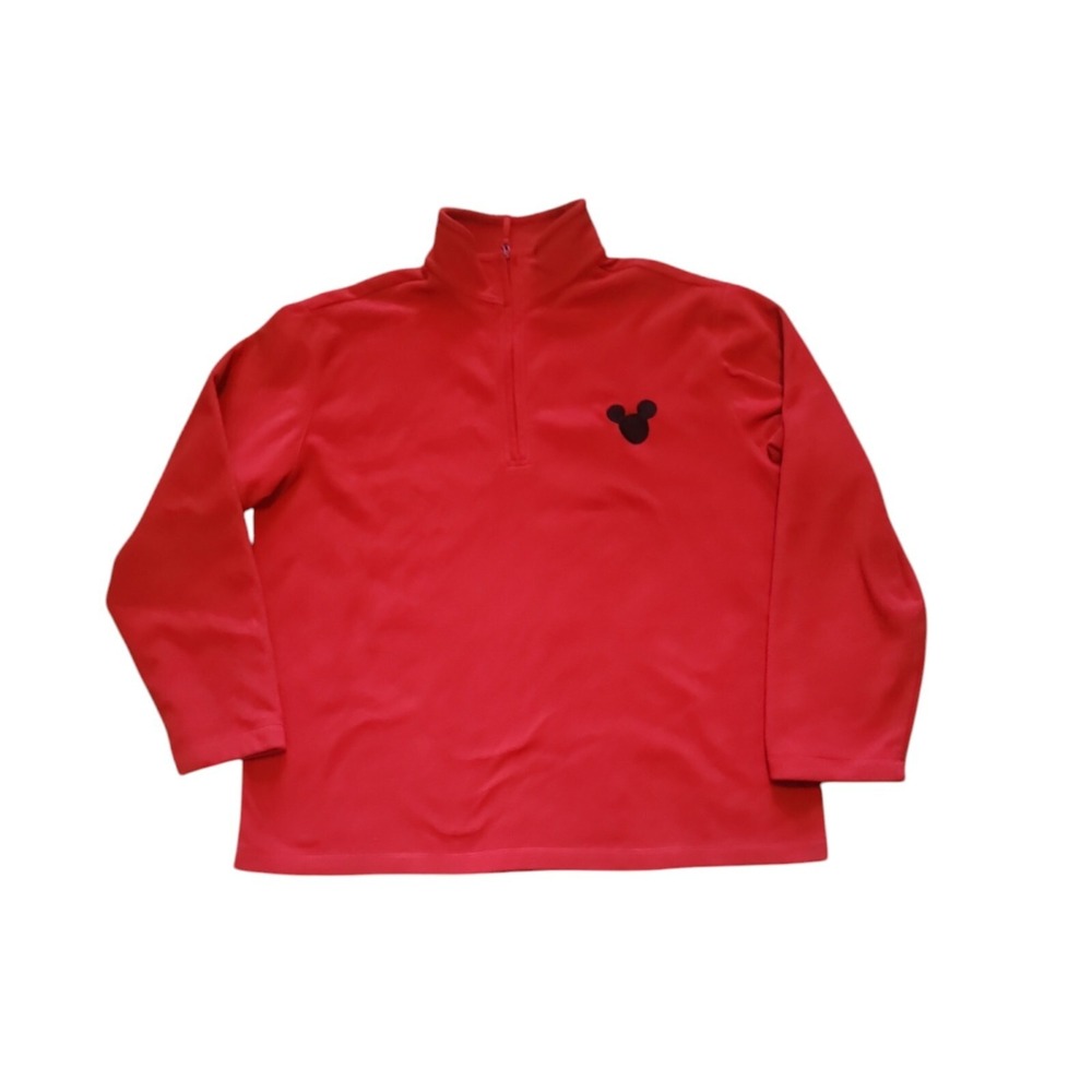 Disney‎ Mickey Mouse Fleece Pull over Jacket Men's Red Size Large good Gondition